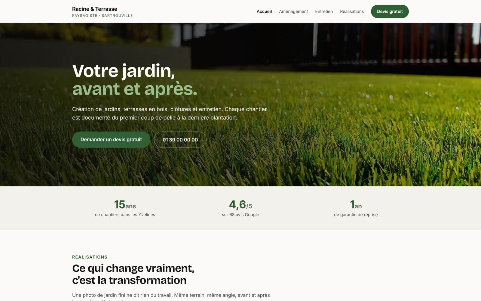 Aperçu du projet Racine & Terrasse